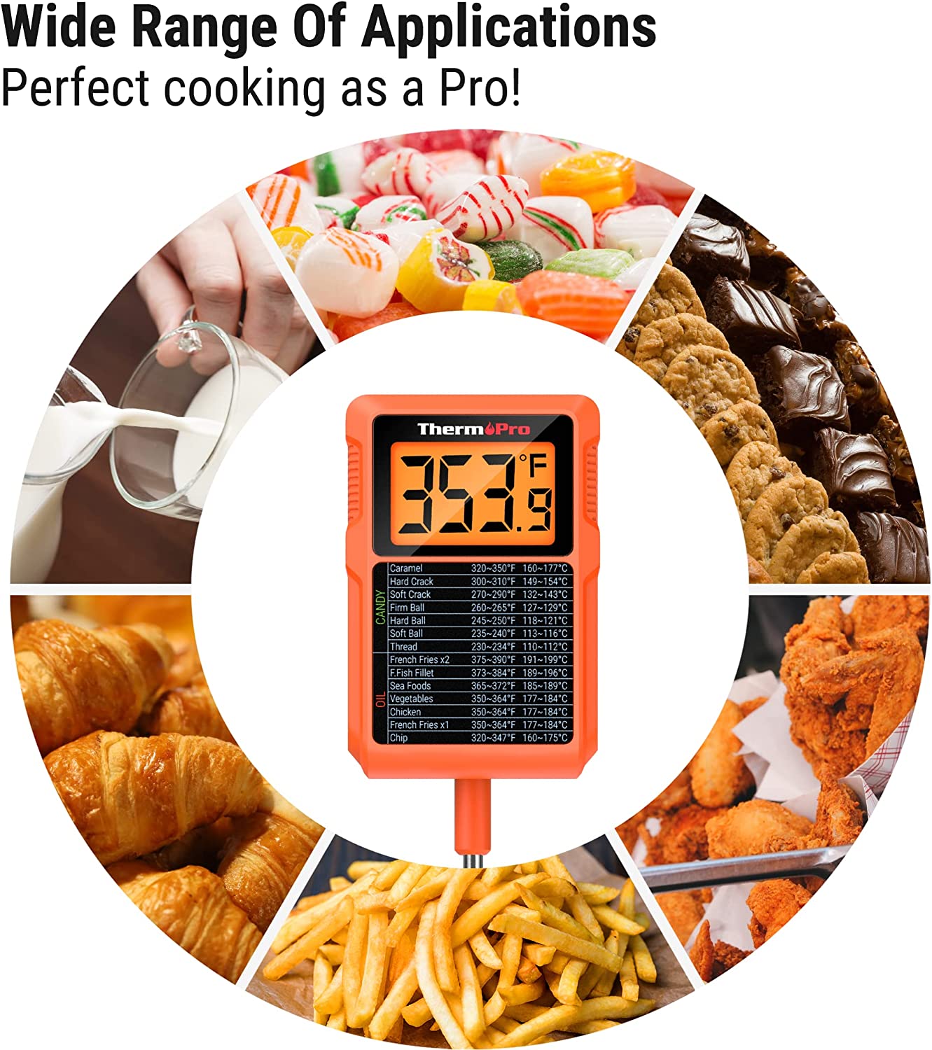  ThermoPro TP03 Digital Meat Thermometer for Cooking Kitchen  Food + ThermoPro TP710 Instant Read Meat Thermometer Digital for Cooking:  Home & Kitchen