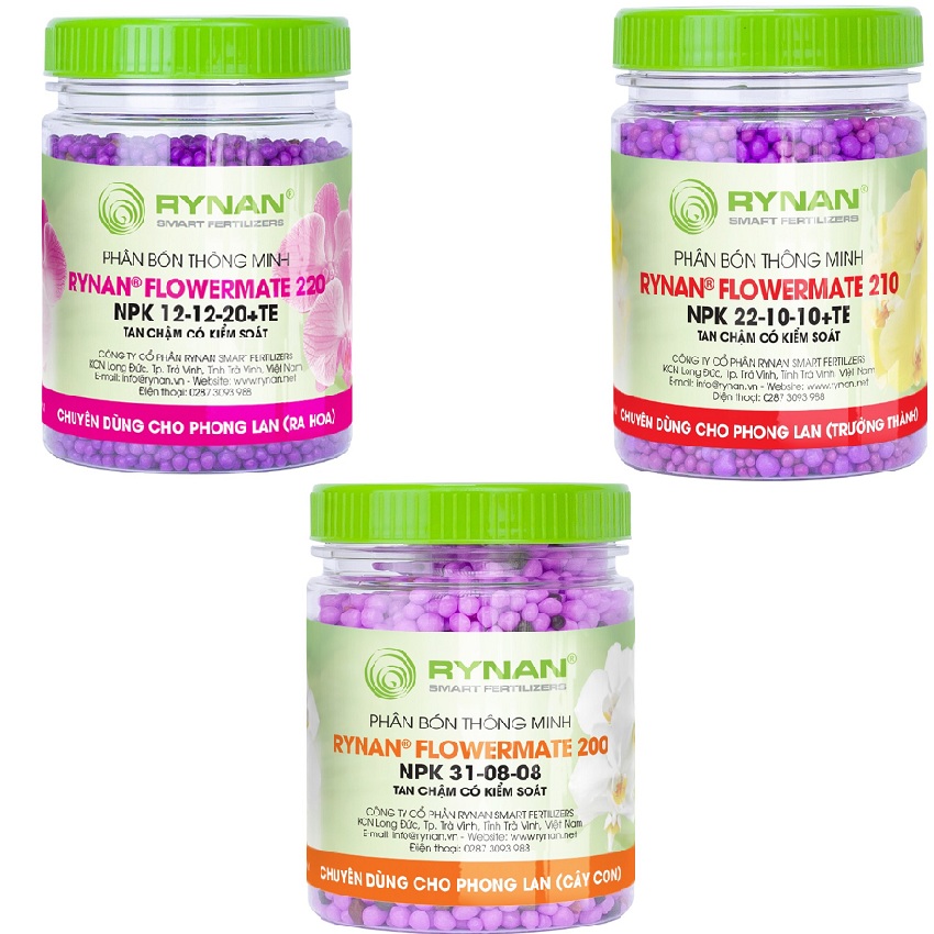 Phân bón gốc NPK 20-10-10 +TE tan chậm có kiểm soát chuyên dùng cho phong lan trưởng thành và sau ra hoa cần phục hồi cây (150gr).