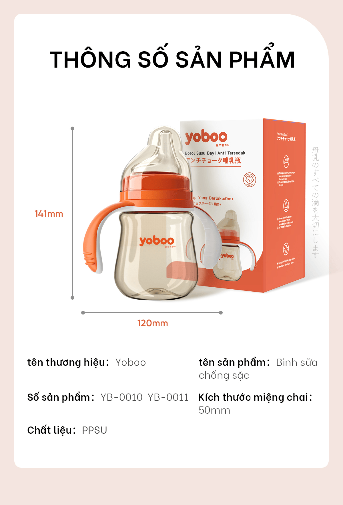 bình sữa cho bé yoboo 160ml 240ml nhựa ppsu an toàn chống sặc chất lượng 11