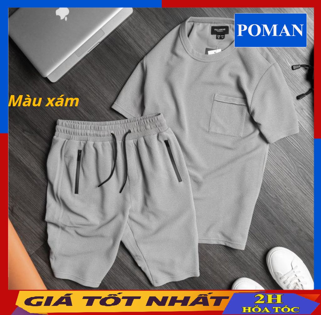 Đồ bộ nam mặc nhà đồ mặc ở nhà nam thể thao cotton dày xốp thái mặc ở nhà đủ size tới 85kg bx01 - poman