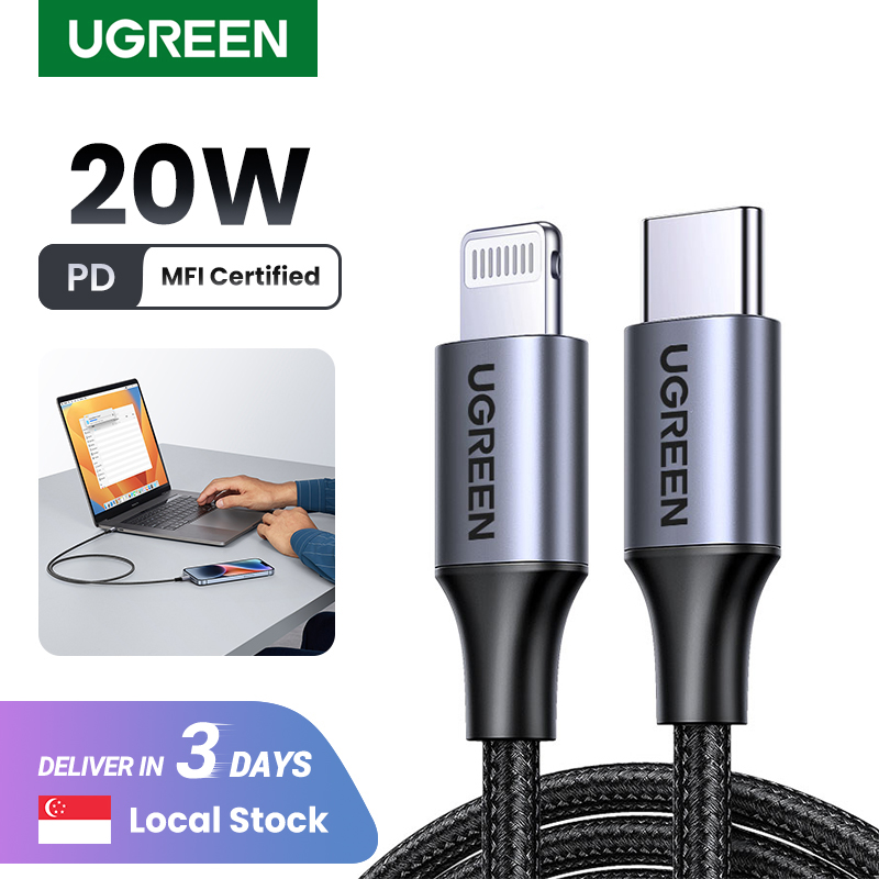 UGREEN USB to USB C Cable 3.0 Fast Charge, 5Gbps USB A to USB C Cable Right  Angle, Nylon Braided Type C Cord Compatible with iPhone 15/15 Plus/15