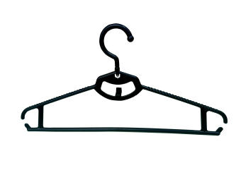 Móc treo quần áo nhựa đen cổ xoay 41cm ( 10 móc )