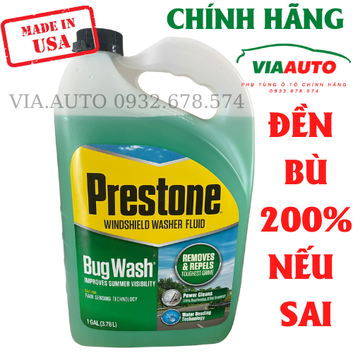 [HỎA TỐC HCM] NƯỚC RỬA KIẾNG Ô Tô (3,78L) PRESTONE (made in usa) Prestone Bug Wash Windshield Washer Fluid
