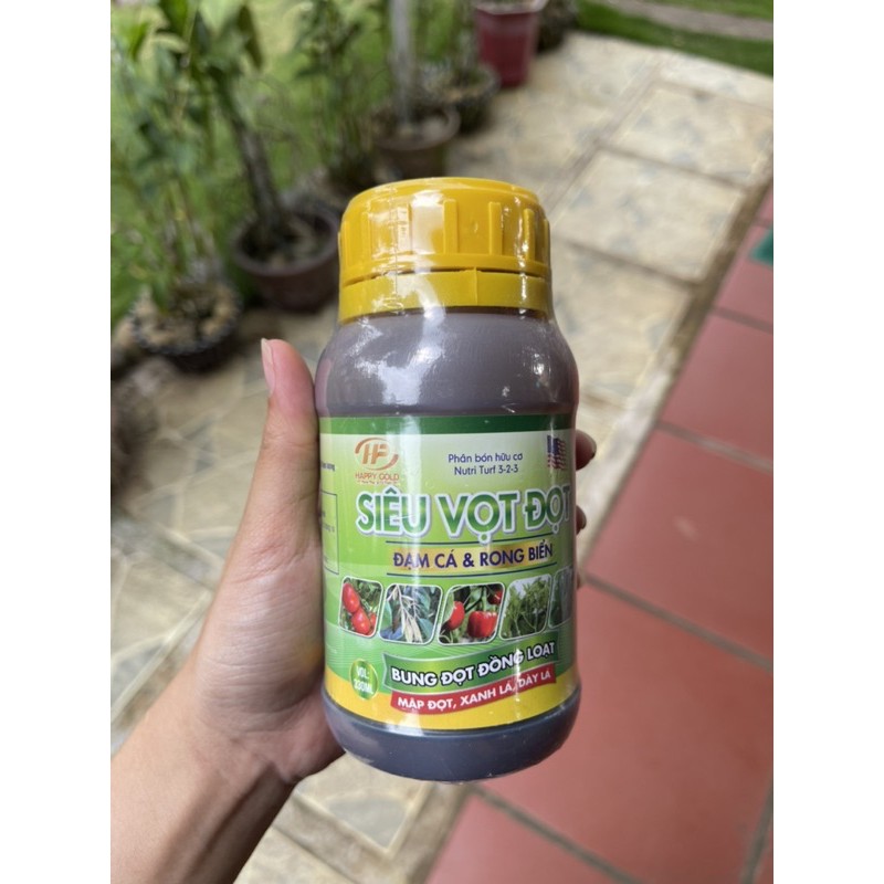 Phân bón hữu cơ siêu vọt đọt 330ml - đạm cá-rong biển bung đọt đồng loạt xanh lá mập đọt