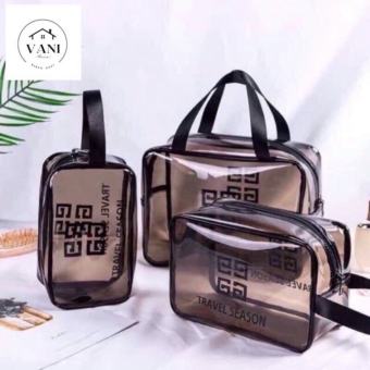 Túi Đựng Mỹ Phẩm Trong Suốt, Bộ Gồm 3 Túi