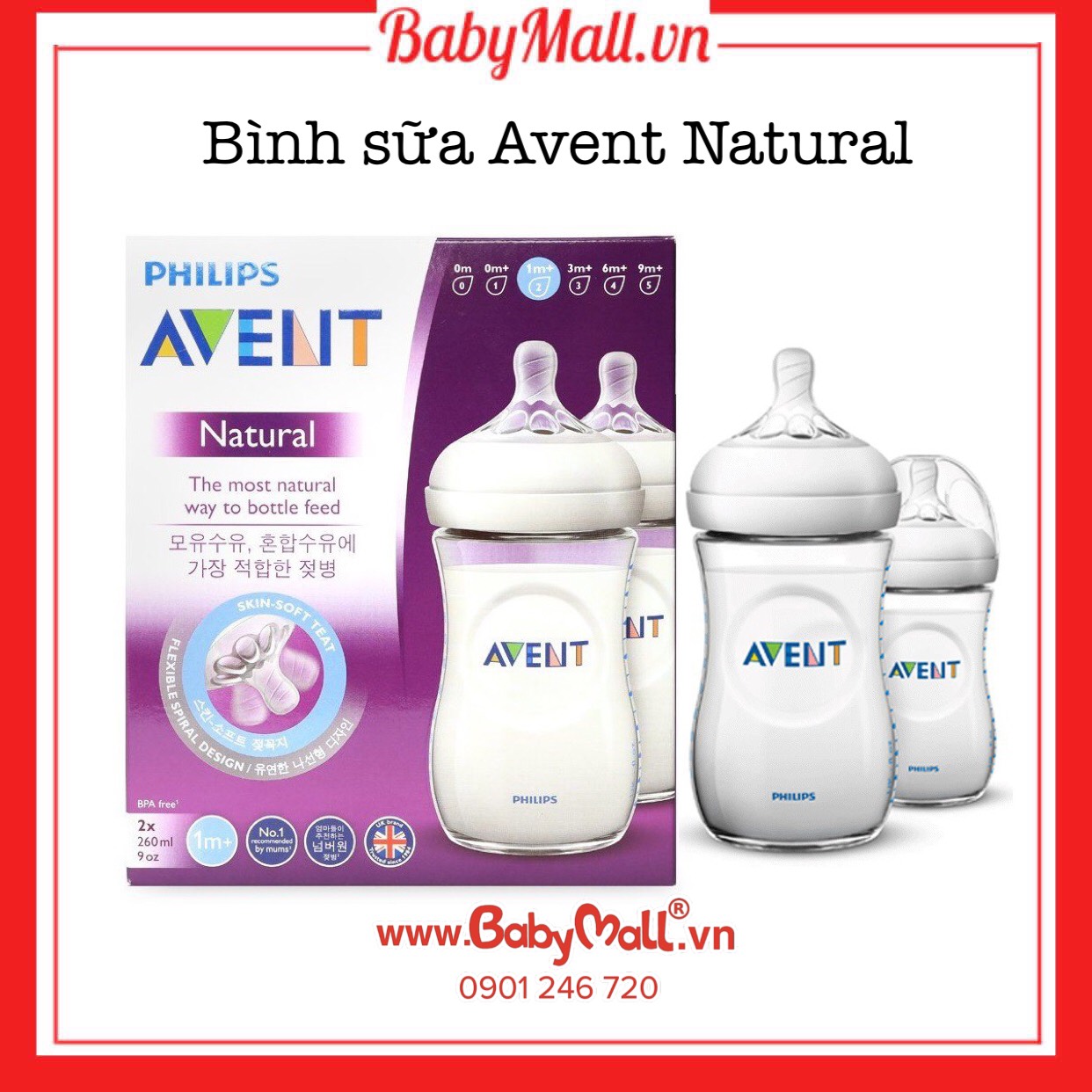 Bình sữa Avent Natural Babymall.vn