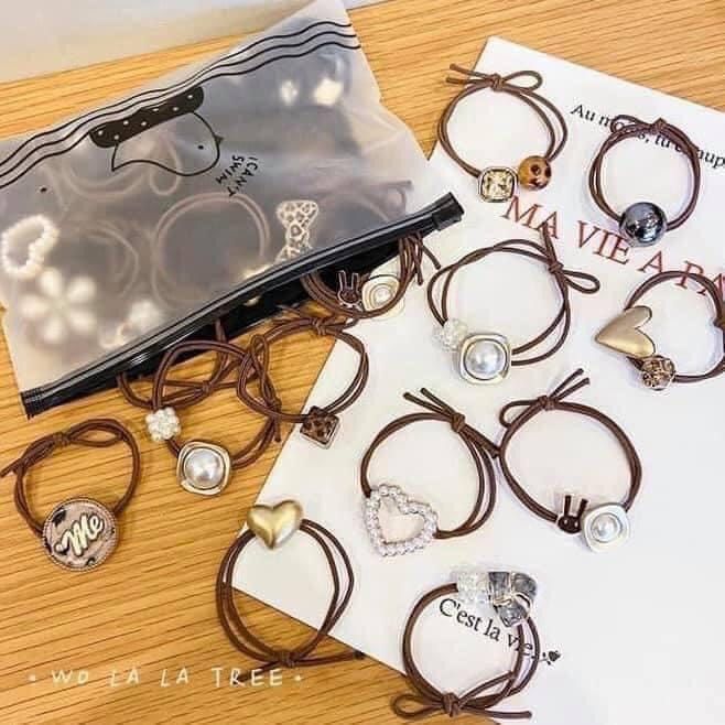 Set 60 dây buộc tóc, cột tóc kiểu hàn quốc