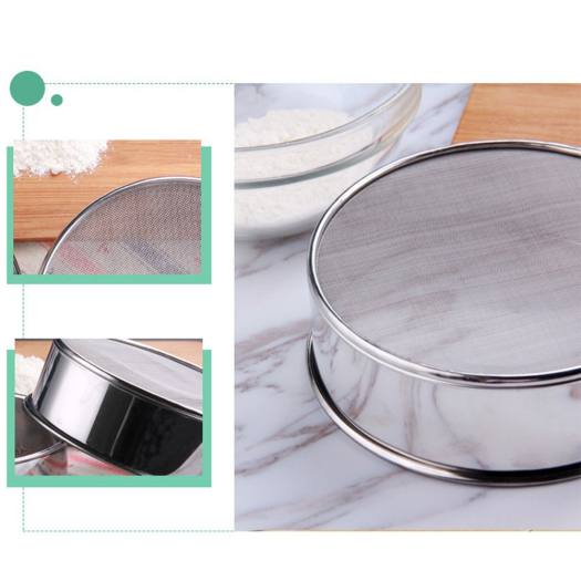 KA Hues 1 Cái Rây Bột Lưới Mịn Lưới Lọc Tròn Bằng Thép Không Gỉ Rây Lọc Để Nướng Bánh Nhà Bếp