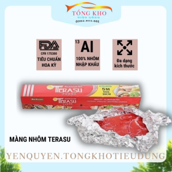 Giấy bạc, Màng nhôm bọc thực phẩm TERASU 16mic x 450mm x 5m