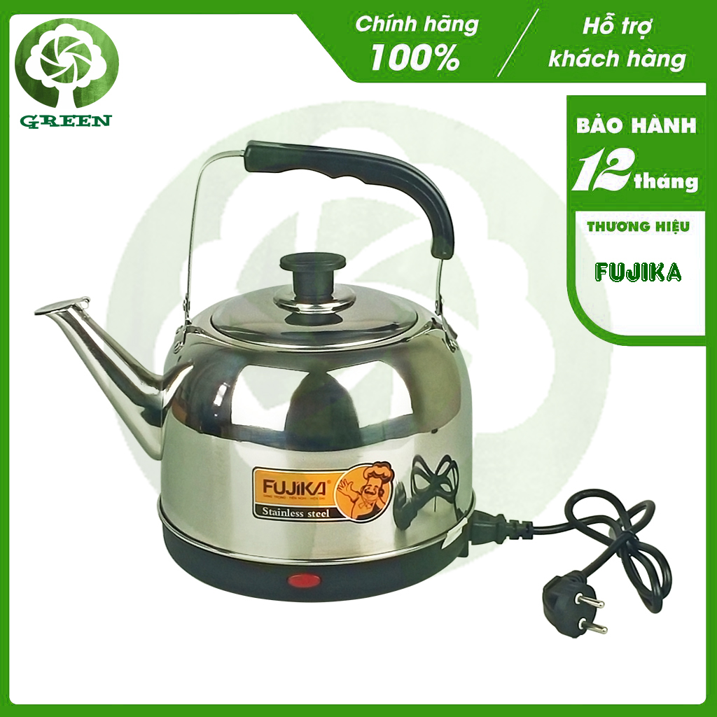 Ấm siêu tốc inox fujika fj-sd50 dung tích 5lit, công suất 1500w, bảo hành 12 tháng