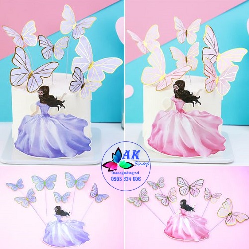 Set thẻ giấy trang trí bánh