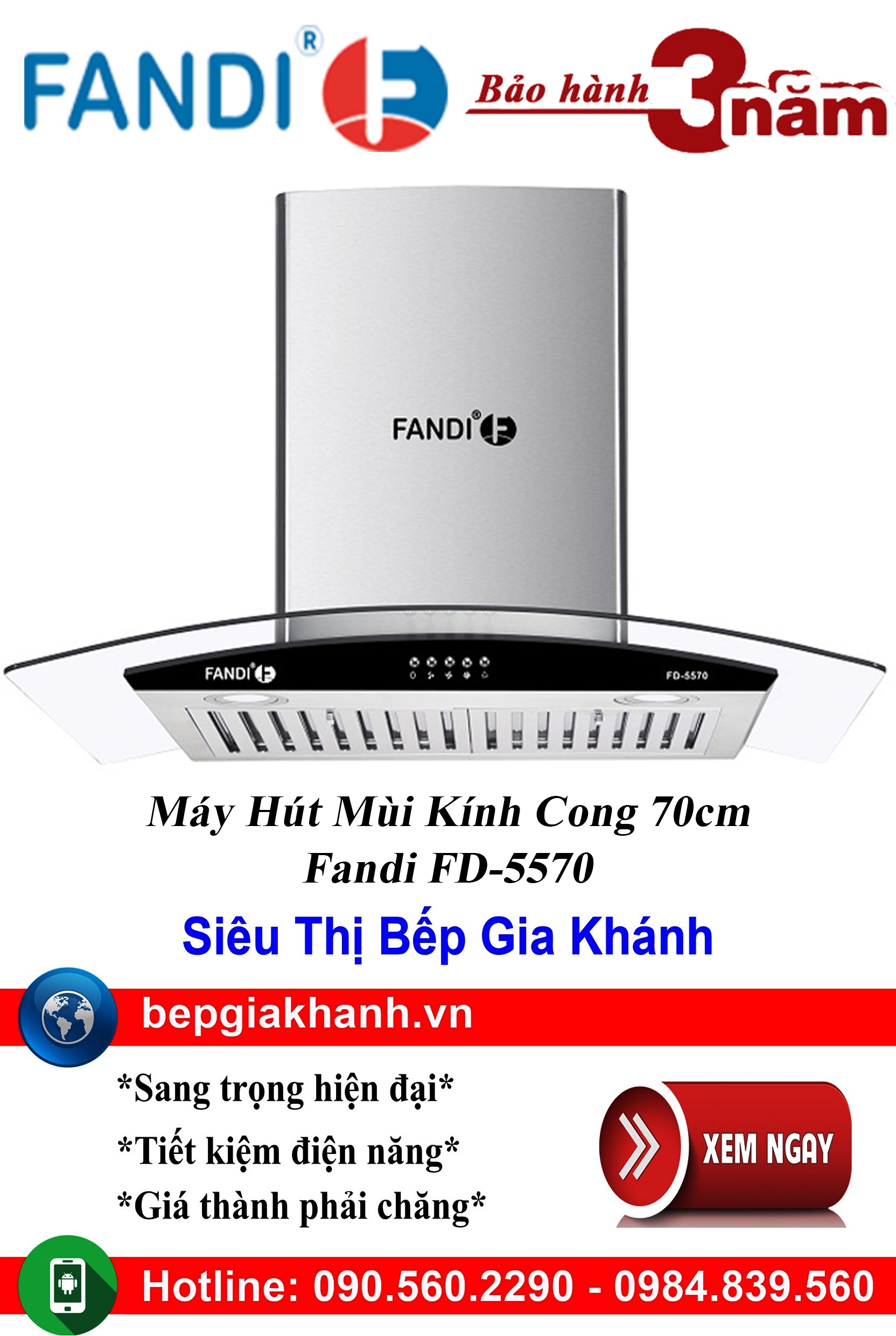 [HCM]Máy hút mùi kính cong 70cm Fandi FD-5570, máy hút mùi nhà bếp, máy hút mùi bếp, máy hút mùi kính cong, máy hút mùi canzy, máy hút mùi mini, máy hút mùi âm trần, máy hút mùi electrolux, may hut mui