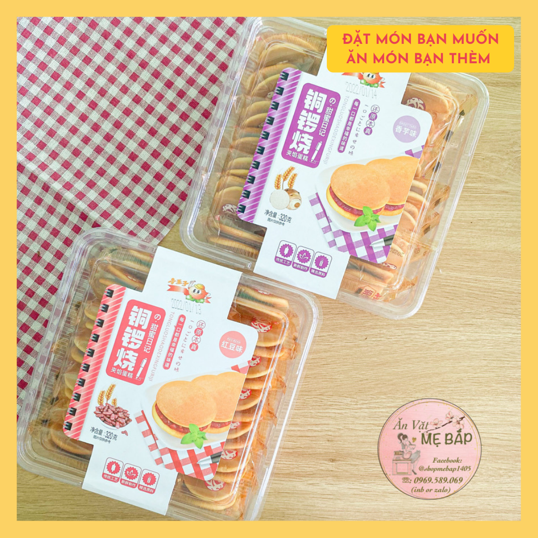 Bánh rán doraemon mini kẹp nhân 360g - nhân đậu đỏ hoặc nhân khoai môn - shop mẹ bắp