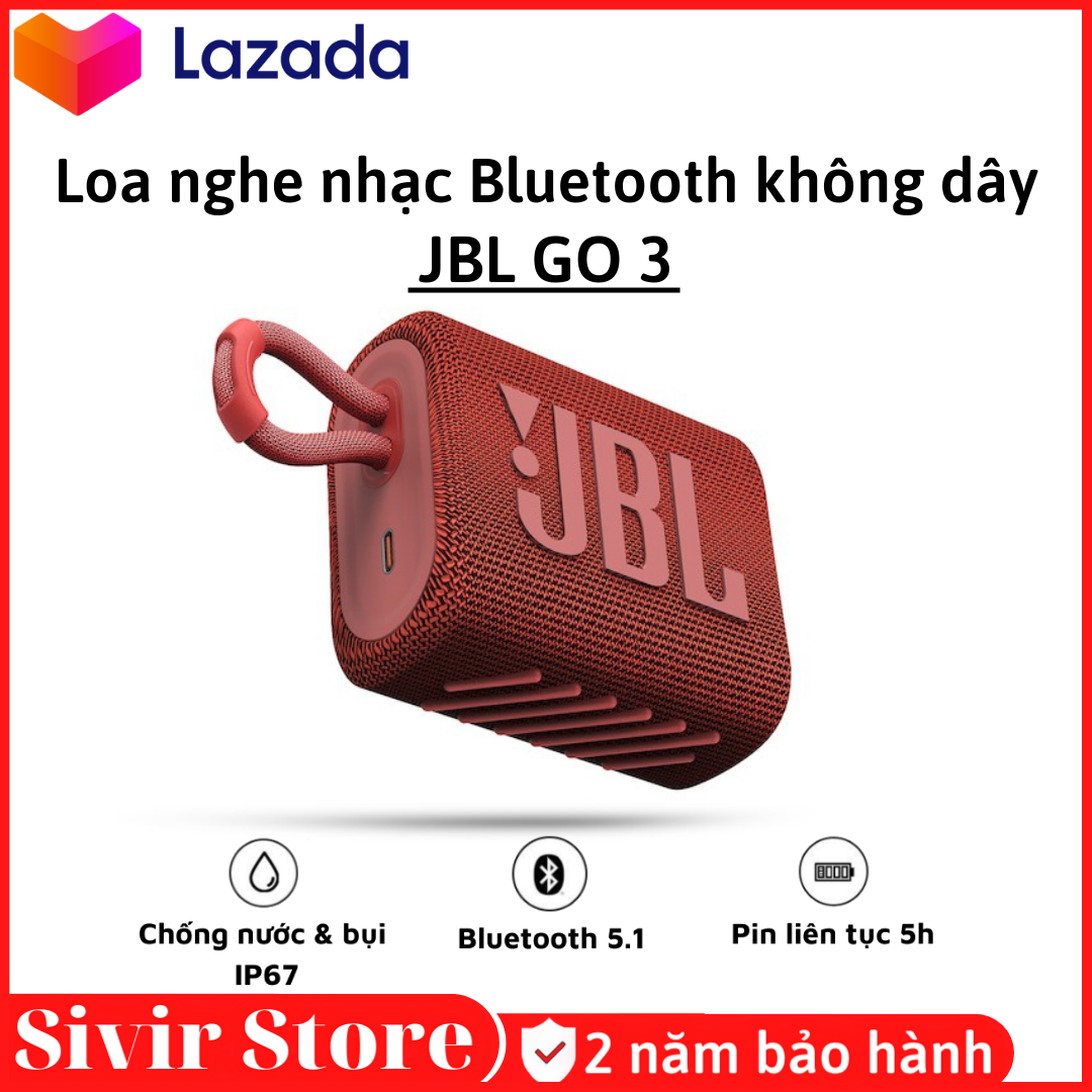 Loa bluetooth jbl go3 loa nghe nhạc công suất lớn 4.2 w loa bluetooth bass mạnh kháng nước và bụi ip67 công nghệ jbl pro sound kiểu dáng di động kết nối bluetooth 5.1