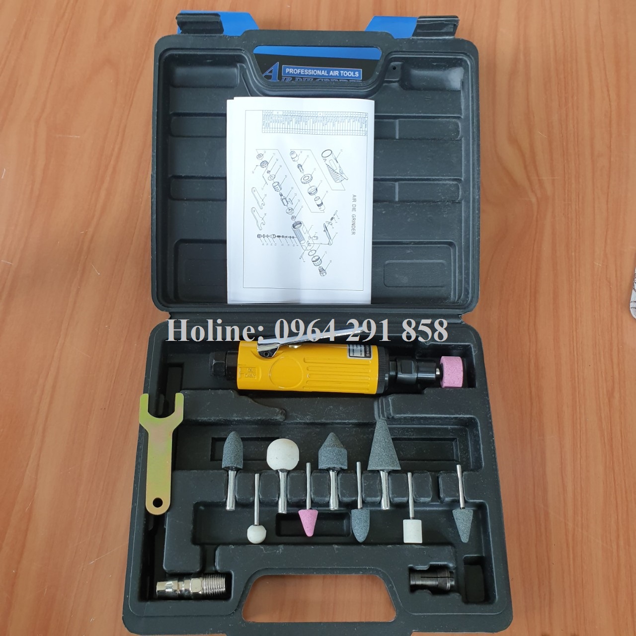 Máy mài săm lốp dùng hơi khí nén tặng kèm 10 viên đá có hộp đựng phụ kiện - máy mài khắc dùng bằng hơi khí nén - máy đánh lốp