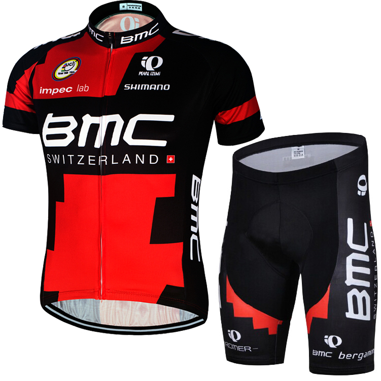 ลองดูภาพสินค้า ชุดจักรยานลายทีมBMC กางเกงเป้าเจล 9D สำหรับนักปั่นทั้งชายและหญิง