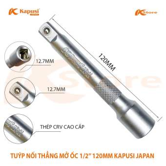 TUÝP NỐI THẲNG MỞ ỐC 1/2 120MM KAPUSI JAPAN, TUÝP NỐI DÀI KHẨU 1/2 ĐẦU NỐI TUÝP TIÊU CHUẨN NHẬT BẢN
