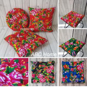 Đệm ngồi con Công vải đẹp bông gòn trắng