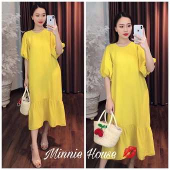 ĐẦM MAXI BẦU ĐUÔI CÁ TAY PHỒNG