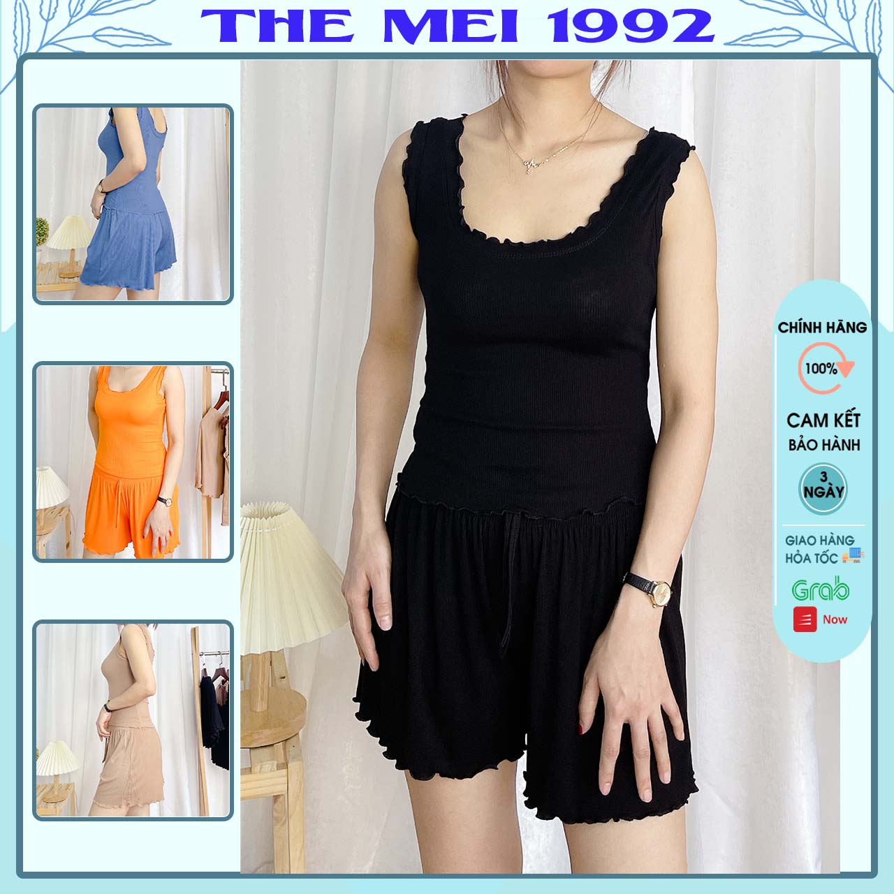 Đồ bộ nữ The Mei 1992 - Đồ ngủ nữ mặc ở nhà, đô bộ nữ mặc nhà, đồ bộ mặc ở nhà nữ, đồ ngủ nữ pijama, đồ ngủ nữ, bộ đùi nữ mặc nhà chất len tăm lạnh mát mịn dễ mặc co giãn nhiều màu siêu xinh