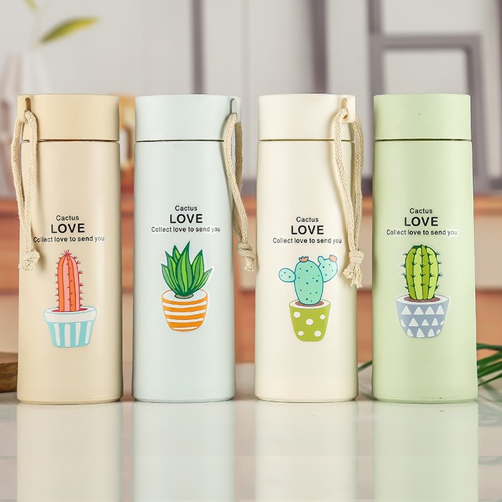 Bình Nước Giữ Nhiệt 300ml hình xương rồng