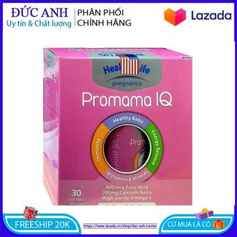 Viên uống Mama  IQ Gold bổ sung DHA, acid folic, sắt, vitamin cho bà bầu giúp bồi bổ sức khỏe, nâng cao sức đề kháng hộp 30 viên