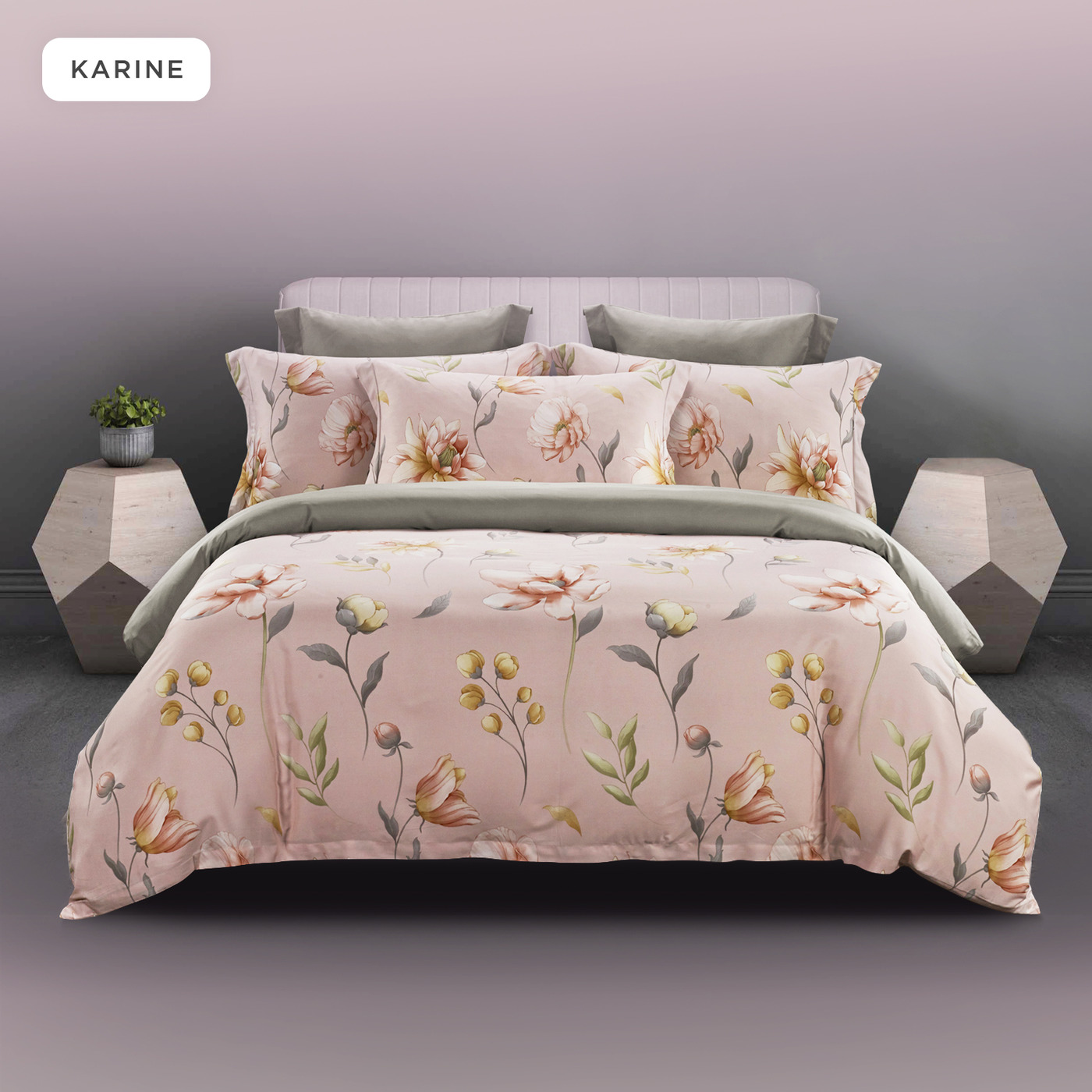 (Quilt Cover Set) Horgen Silky Soft Series 100% Tencel Print Quilt Cover Set · v3