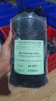 Lưới bẫy cu gáy , cò , quốc , tổng hợp chim ngày ( lỗ 8 phân chiều cao 6m -  5 dây 4 túi ) lưới cước thái màu đen tàng hình