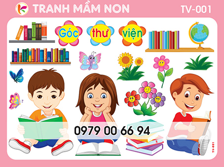Decal mầm non- GÓC THƯ VIỆN 001