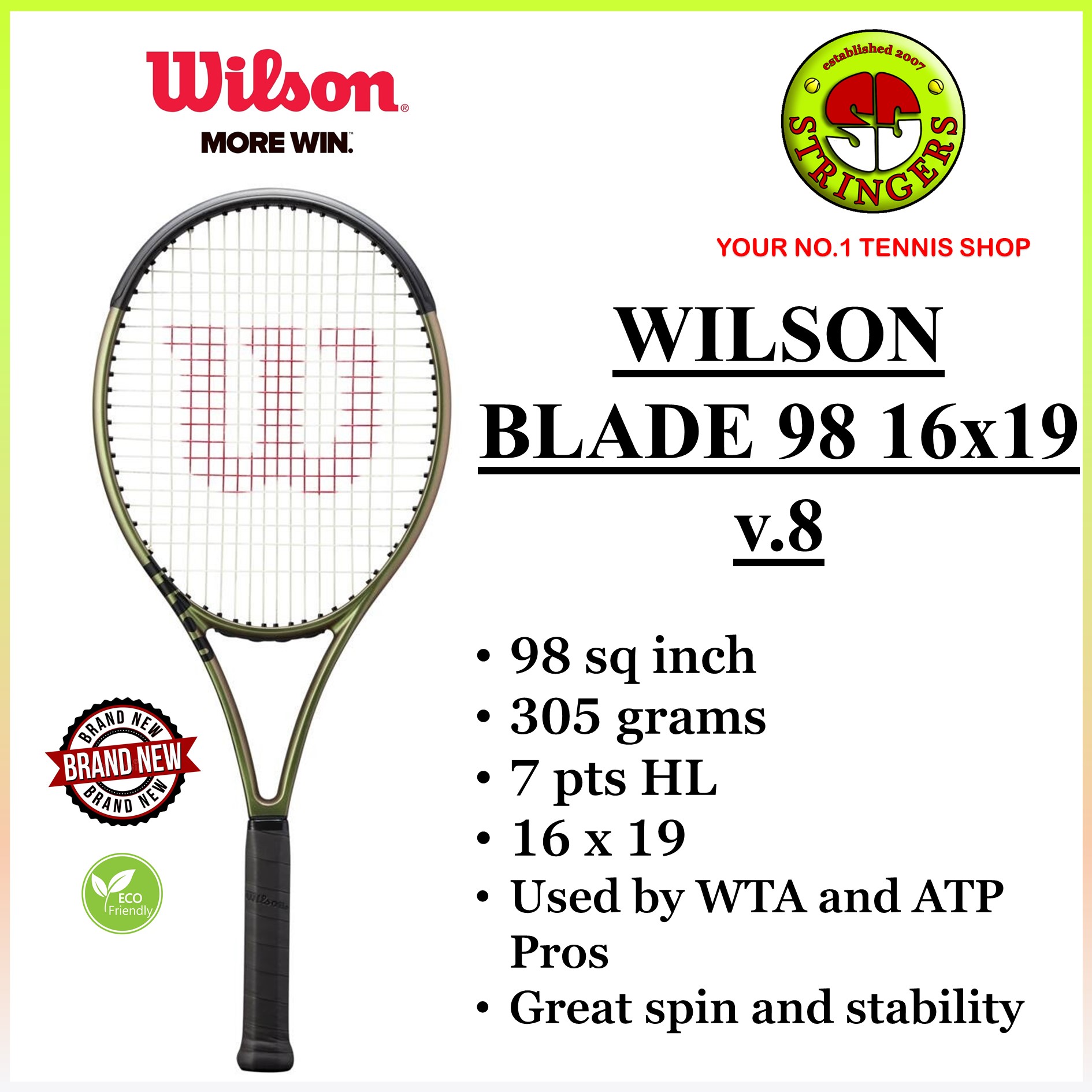 Wilson Blade 98 v8 18x20 Tennis Racket | Lazada Singapore