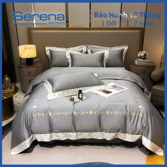 Ga Trải Giường Mát Lạnh 5 Món Lụa Markcross SERENA Chính Hãng Bộ Chăn Ga Ra Drap Gối Mền Nệm Niệm Đệm Cao Cấp 5 Món Phi Lụa Markcross Trải Phủ Bọc Giường Hè Mát Lạnh Sang Trọng Full - Hệ Thống Nệm