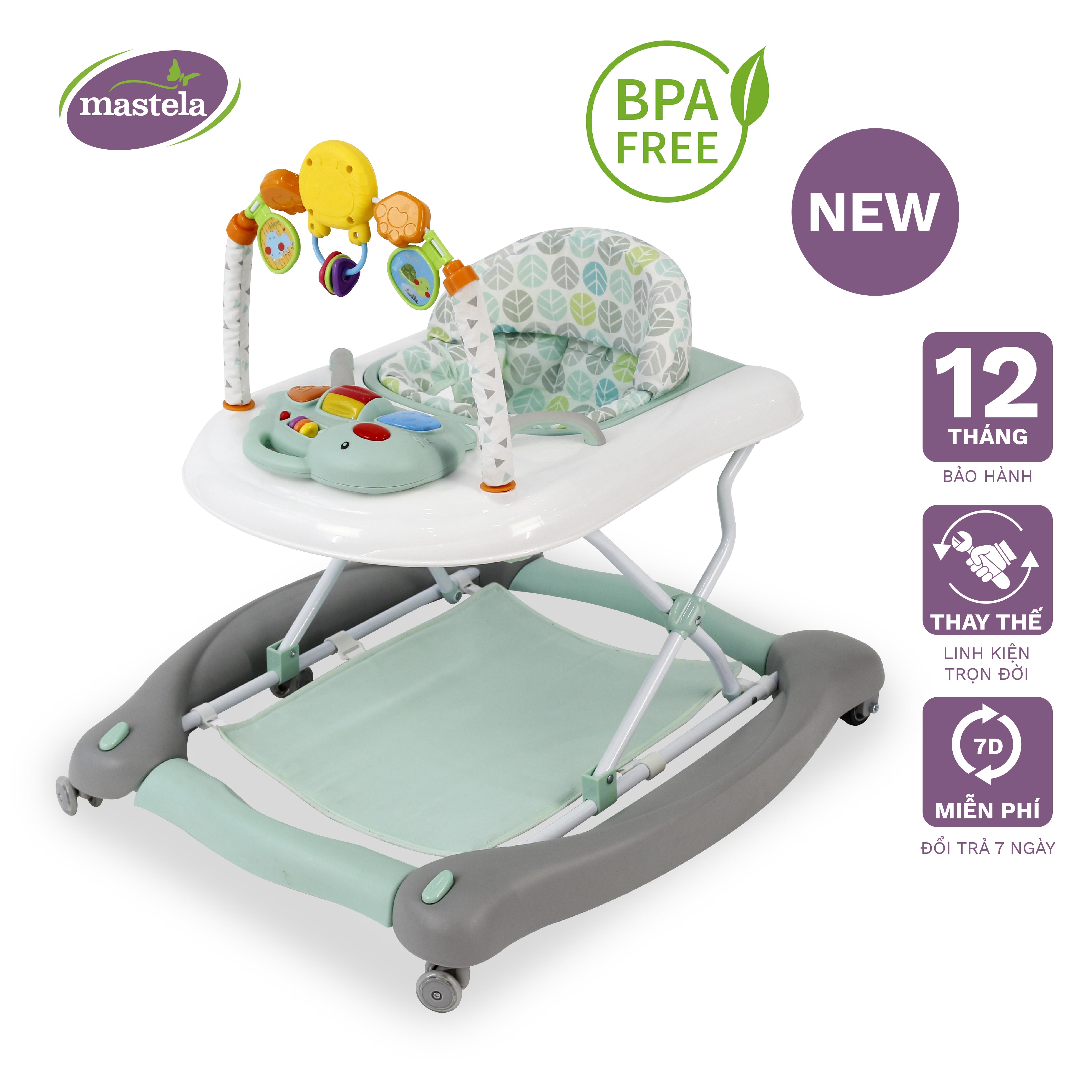 Xe tập đi cho bé, Xe tập đi đa năng 3 giai đoạn kiêm bập bênh và đồ chơi Mastela W2237DU6- Bảo hành 12 tháng chính hãng