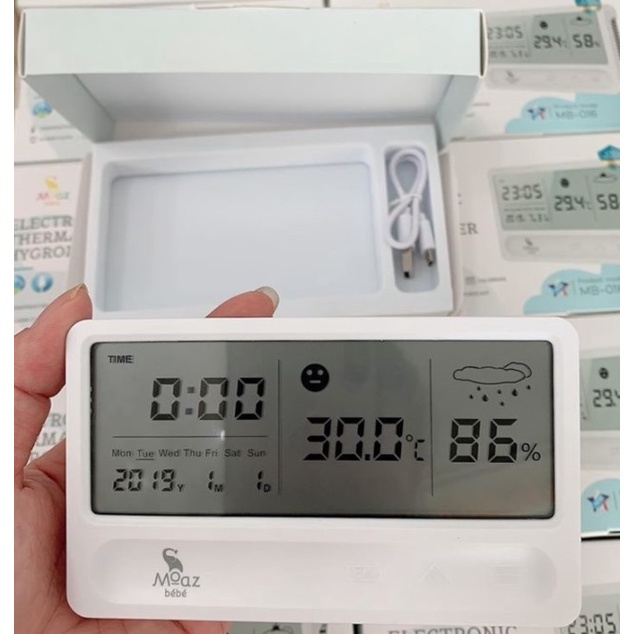 Thiết bị đo độ ẩm và nhiệt độ trong nhà MB-027 Moaz Bebe Hàng chính hãng:5139