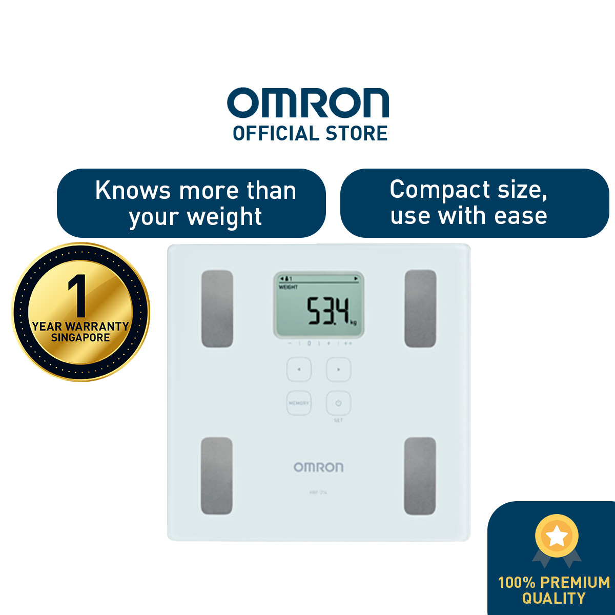 Omron Hbf 702T Digital Body Composition Monitor, Body Mass Index BMI, Silver
