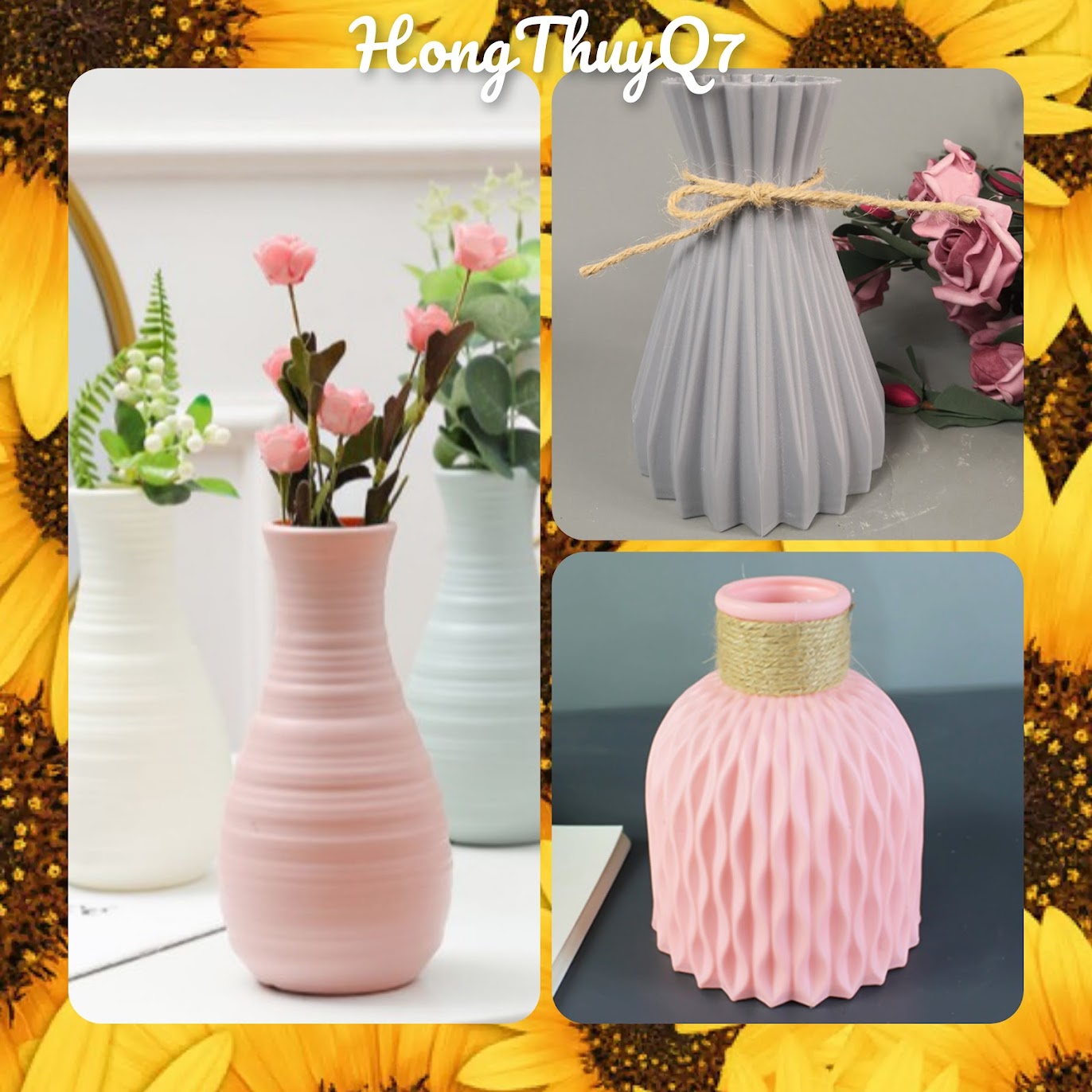 Lọ Hoa giả gốm sứ nhiều màu trang trí nhà cửa /8.11./- HongThuyQ7