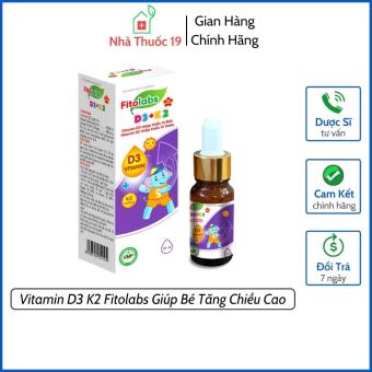 Vitamin D3 K2 Fitolabs D3-K2 Bổ Sung Vitamin D3 K2, Dạng Nước Dễ Dàng Giọt Vào Thức Ăn Nước Uống Giúp Bé Tăng Chiều Cao