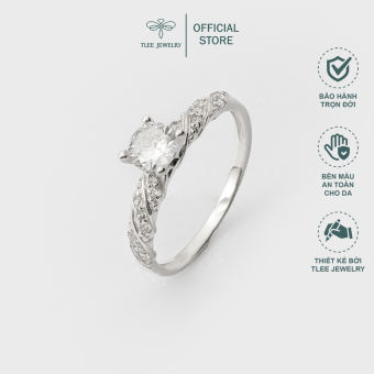 Nhẫn bạc nữ TLEE bốn chấu viền xoắn nạm đá TleeJewelry A0180