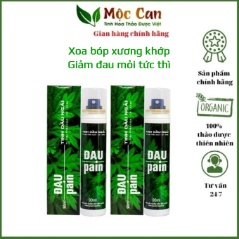 Dầu xoa bóp giảm đau Ngải Cứu Pain Oil Mộc Can ngải diệp xoa bóp ngoài da hết sưng đau mỏi tức thì chai 90ml