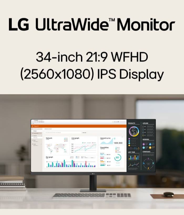 [New] [Online Exclusive] LG 34U511A-B 34" UltraWide™ HDR IPS Display Monitor | sRGB 99% | 100Hz Refresh Rate | HDR10 · v2