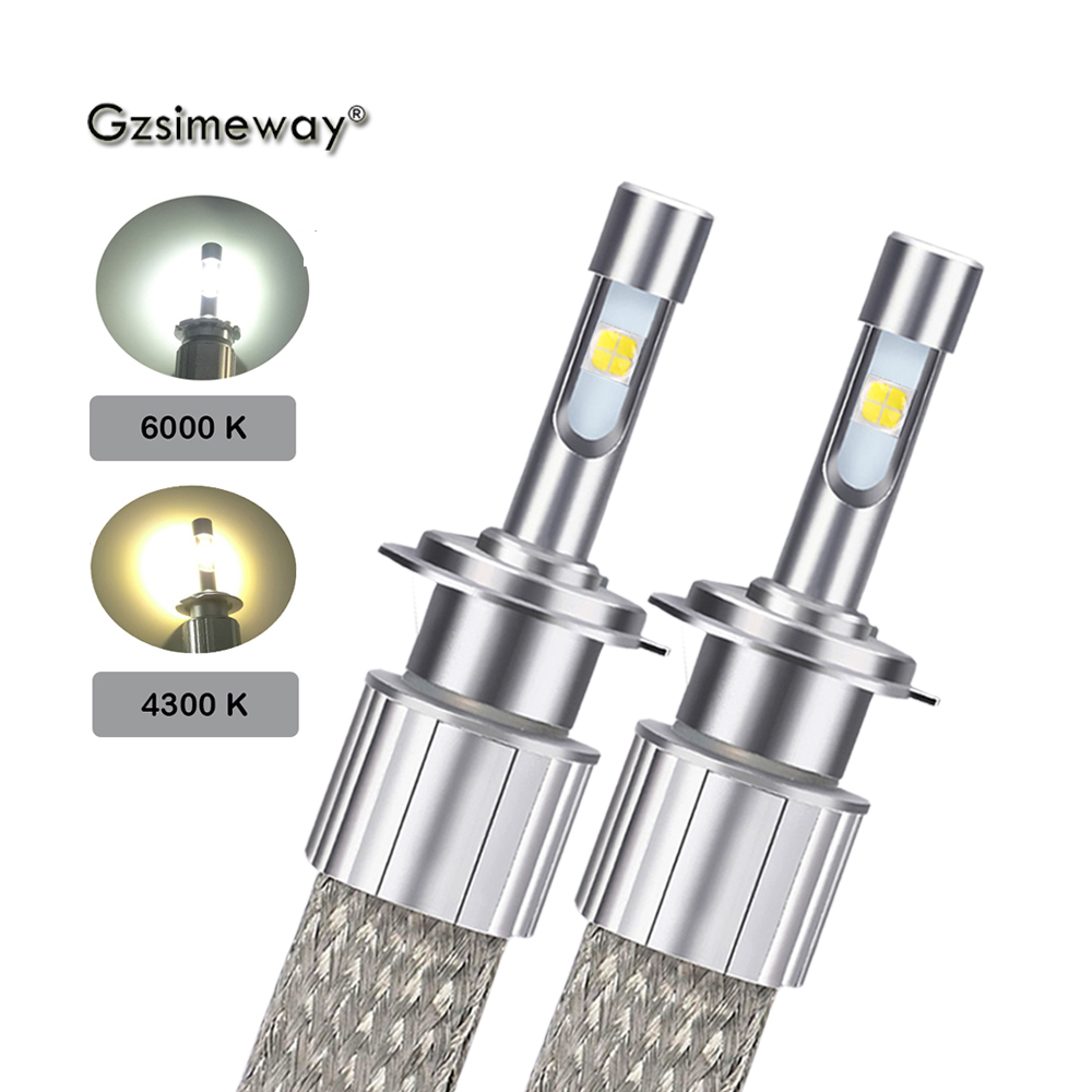 2 pcs xe đèn h1 4300k led bóng đèn 12000lm h11 h8 xhp50 6000k led h7 55w đèn pha bóng đèn 9005 9006 hb3 d2s h4 sương mù ô tô ánh sáng