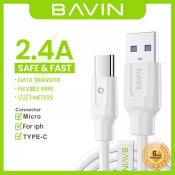 BAVIN Quick Charge Data Cable for Micro/iPh/Type C