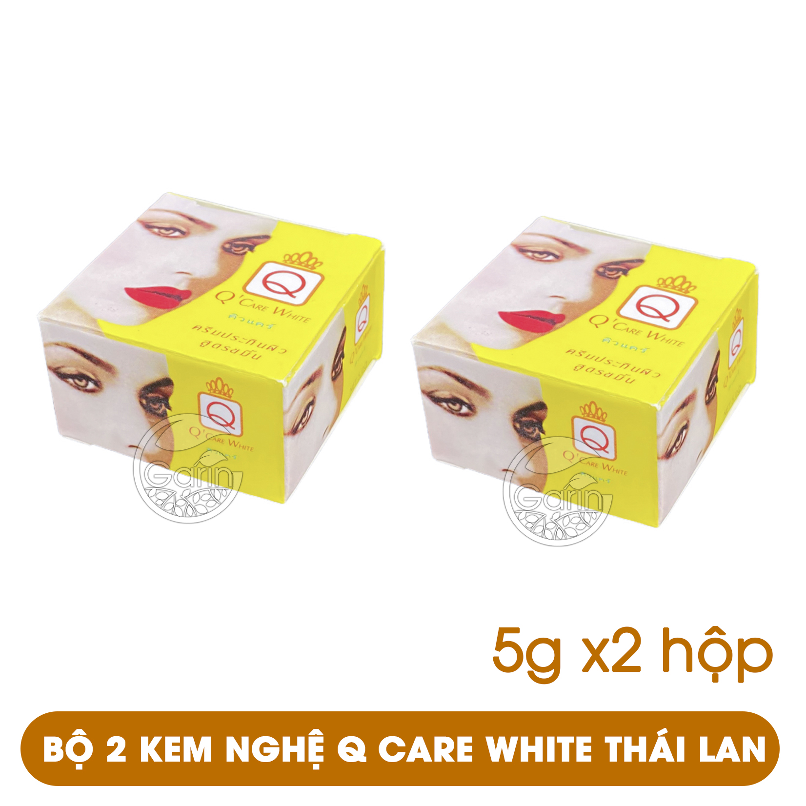 Bộ 2 hộp Kem nghệ Q Care White Thái Lan (5g x 2) giúp hết mụn mờ nám tàn nhang cho làn da trắng hồng và căng mịn Mỹ Phẩm Sỉ Emer