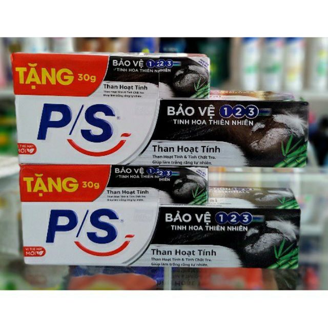 Kem đánh răng than hoạt tính p/s 180g tặng 30g
