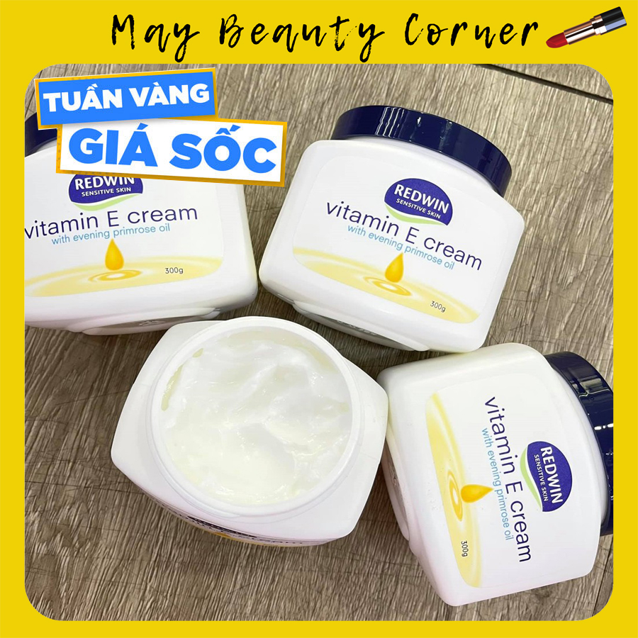 Kem dưỡng Redwin VITAMIN E Cream 300g Úc, Kem dưỡng thể cấp ẩm cho da, giảm khô da, giúp da mềm mại