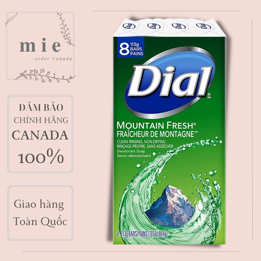 Xà bông cục kháng khuẩn Dial Deodorant Bar Soap Mountain hương thơm dịu nhẹ 113g