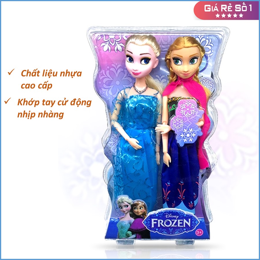 Combo 2 búp bê công chúa Anna và Elsa cho bé, búp bê nữ hoàng băng giá, hộp đồ chơi búp bê cho bé gái