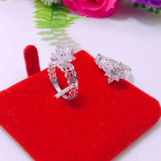 NHẪN KIM TIỀN BẠC TA GẮN ĐÁ SANG CHẢNH - Shop bạc BiBi cam kết bạc chuẩn, chất lượng, kèm bảo hành