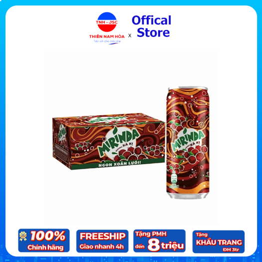 Thùng 24 lon Mirinda xá xị 320ml - [Miễn Phí Giao Hàng]