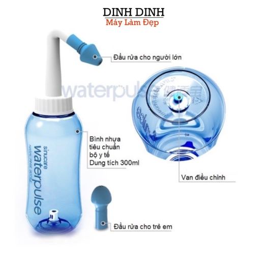 Bình rửa mũi Waterpulse 300ml bình vệ sinh mũi cho bé và người lớn dụng cụ rửa mũi ngăn ngừa viêm xoang - Dinh Dinh