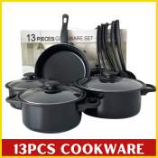 MOCHI 13pcs Non-Stick Cookware Set with Spatula and Pot